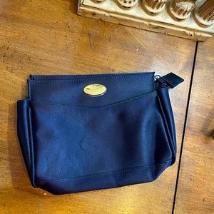 Christian Dior parfums clutch navy gold bag two pockets zipper fun sexy